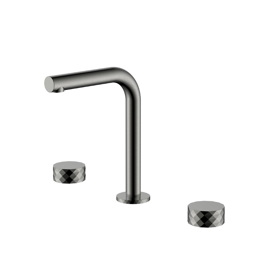 Смеситель на столешницу STICK DIAMOND на 3 отв. Shine Gun Metal 152-SGM.1