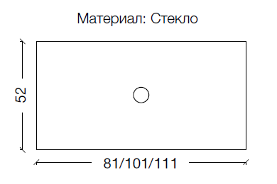 Столешница стекло 80см прямая CAPPUCINO 853-080-CP