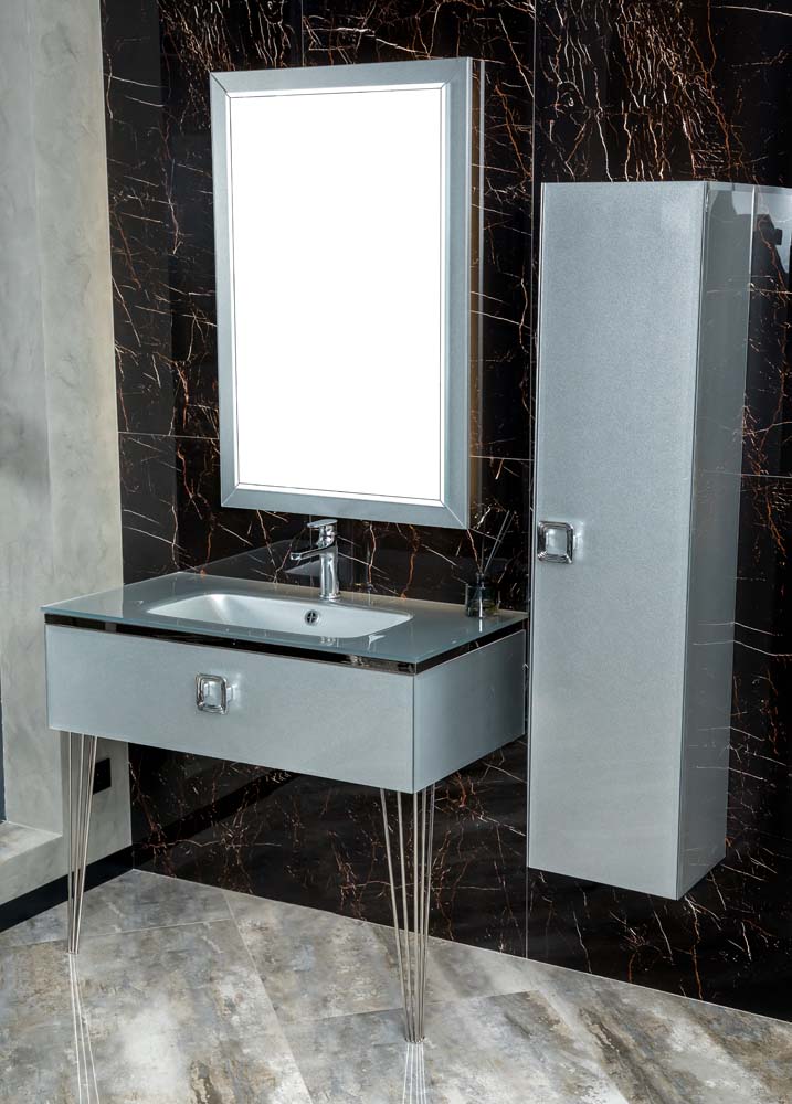 Раковина стеклянная 100 см ArmadiArt Lucido 852-100-SL продается только в комплекте с тумбой