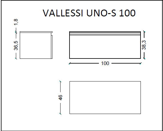 Тумба под столешницу 100 см ArmadiArt Vallessi Uno-S 897-100-A mat