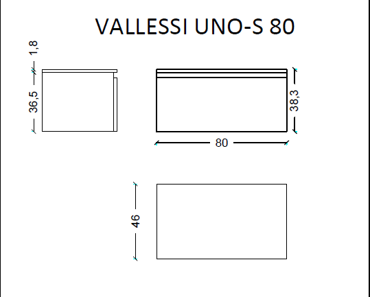 Тумба под столешницу 80 см ArmadiArt Vallessi Uno-S 897-080-W