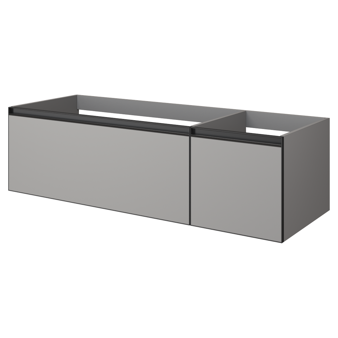 QUATRO 2 140см (100+40) тумба LUNA профиль ANTHRACITE c подсветкой 790-M2-140-L-A-LED