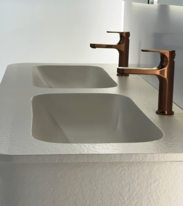 Тумба с фасадами Stonefinish в трендовом мягком цвете Dafne