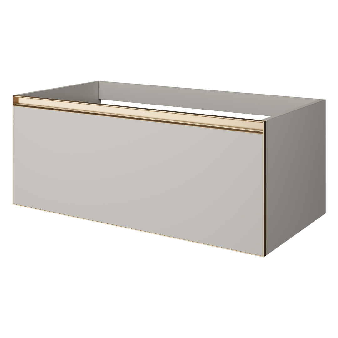 QUATRO 1 100CM тумба CASHMERE профиль MATT GOLD 790-M1-100-CM-MG