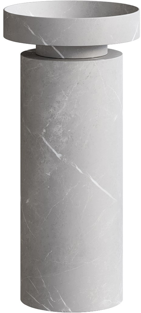 Раковина Ø40 см на пьедестале ArmadiArt Sole Corian 801-GR+801-Base-Grey