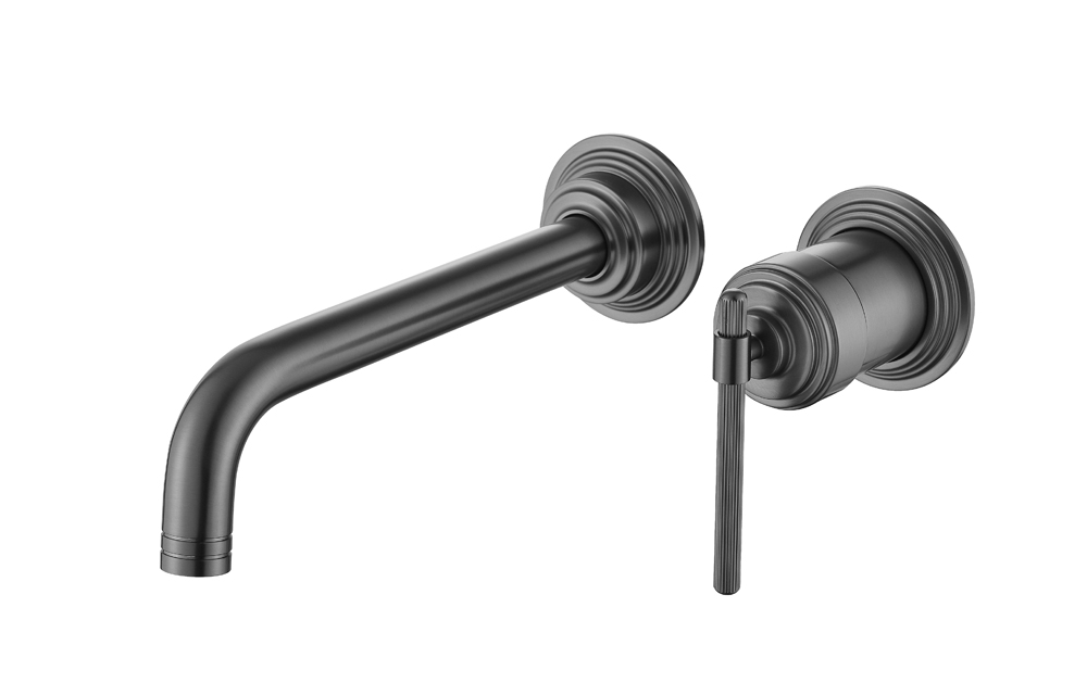 Смеситель для умывальника из стены, ETERNA GUN METAL 175-GM