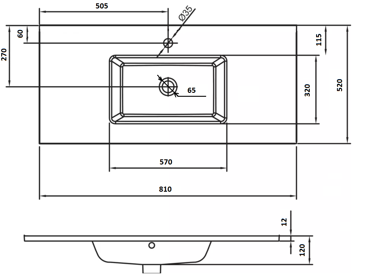 Столешница стекло 80см моноблок СЕРЕБРО 852-080-SL