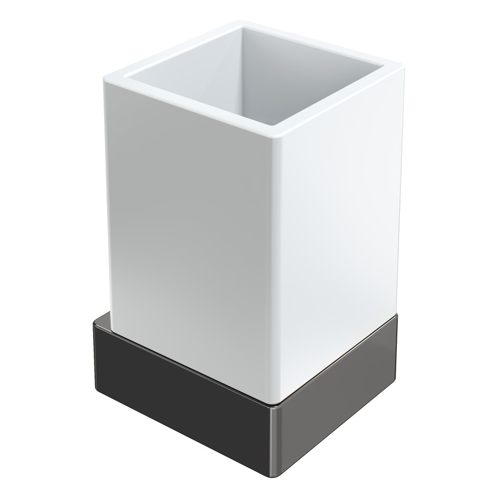 Стакан настенный Qubic Shine Gun Metal 10724-SGM