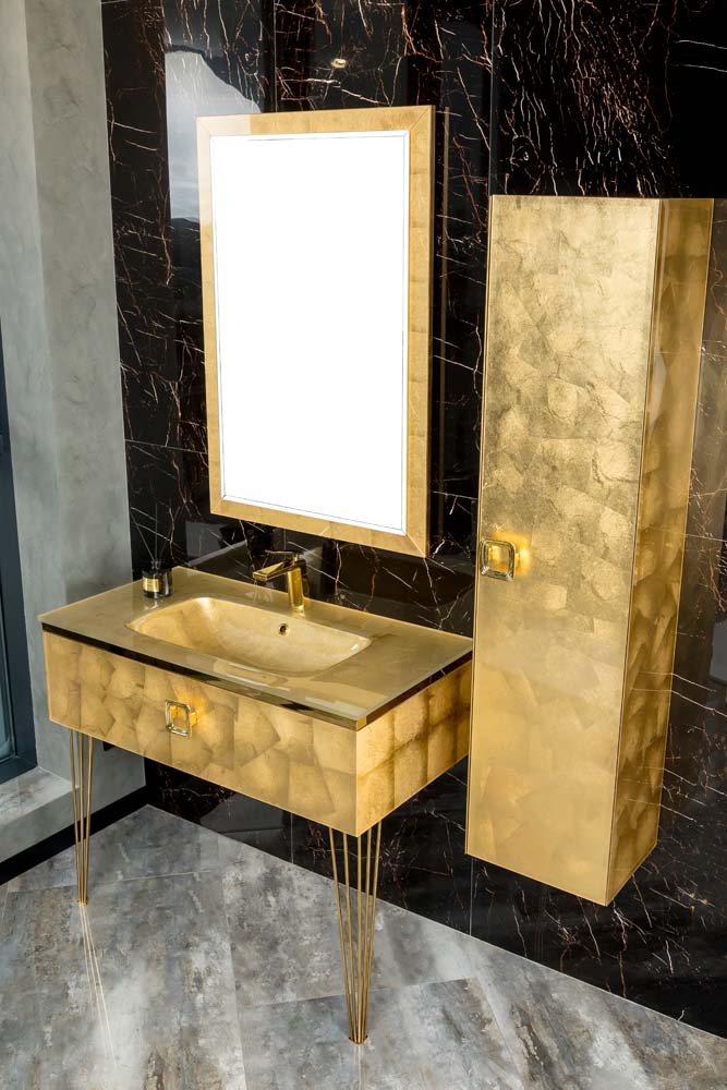 Столешница стекло 100см моноблок Поталь 852-100-Foil