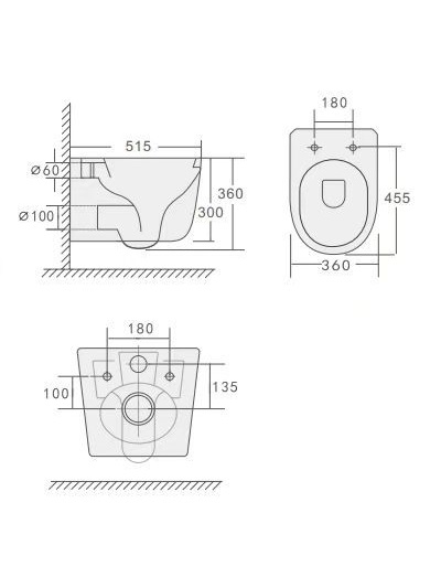 Flow подвесной унитаз DAFNE с крышкой 969-SET-DAFNE