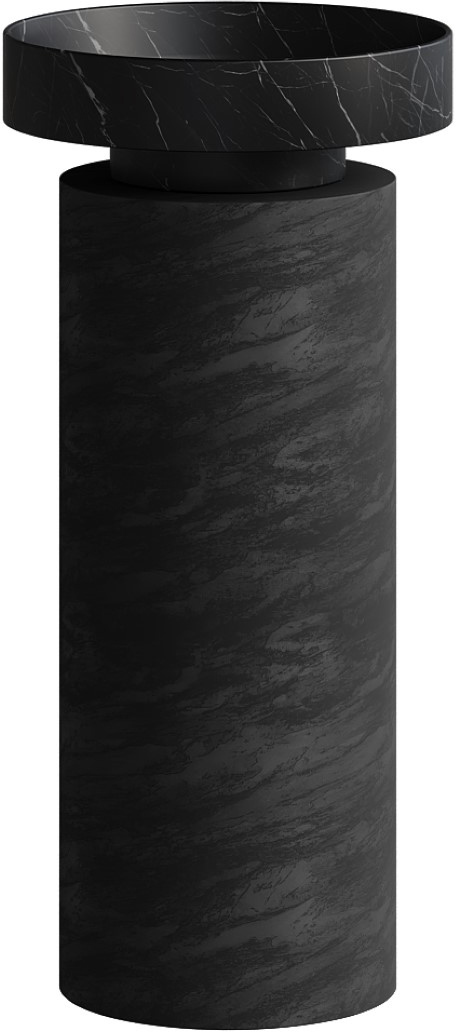 Раковина Ø40 см на пьедестале ArmadiArt Sole Corian 801-NM+801-Base-Bwood