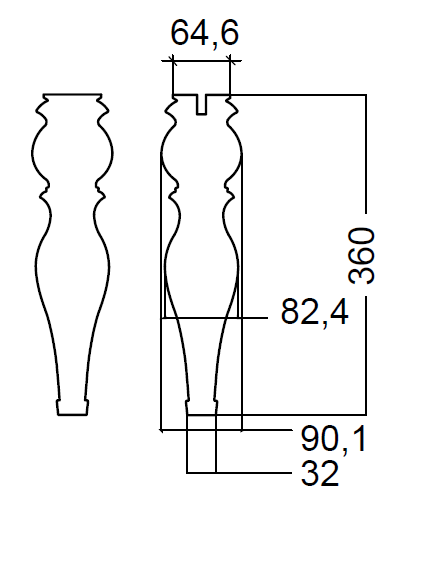Ножки высокие из массива ArmadiArt NeoArt 882-W, 1 пара