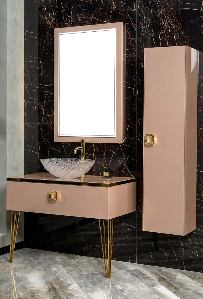 Столешница стеклянная 100 см ArmadiArt Lucido 853-100-Rose