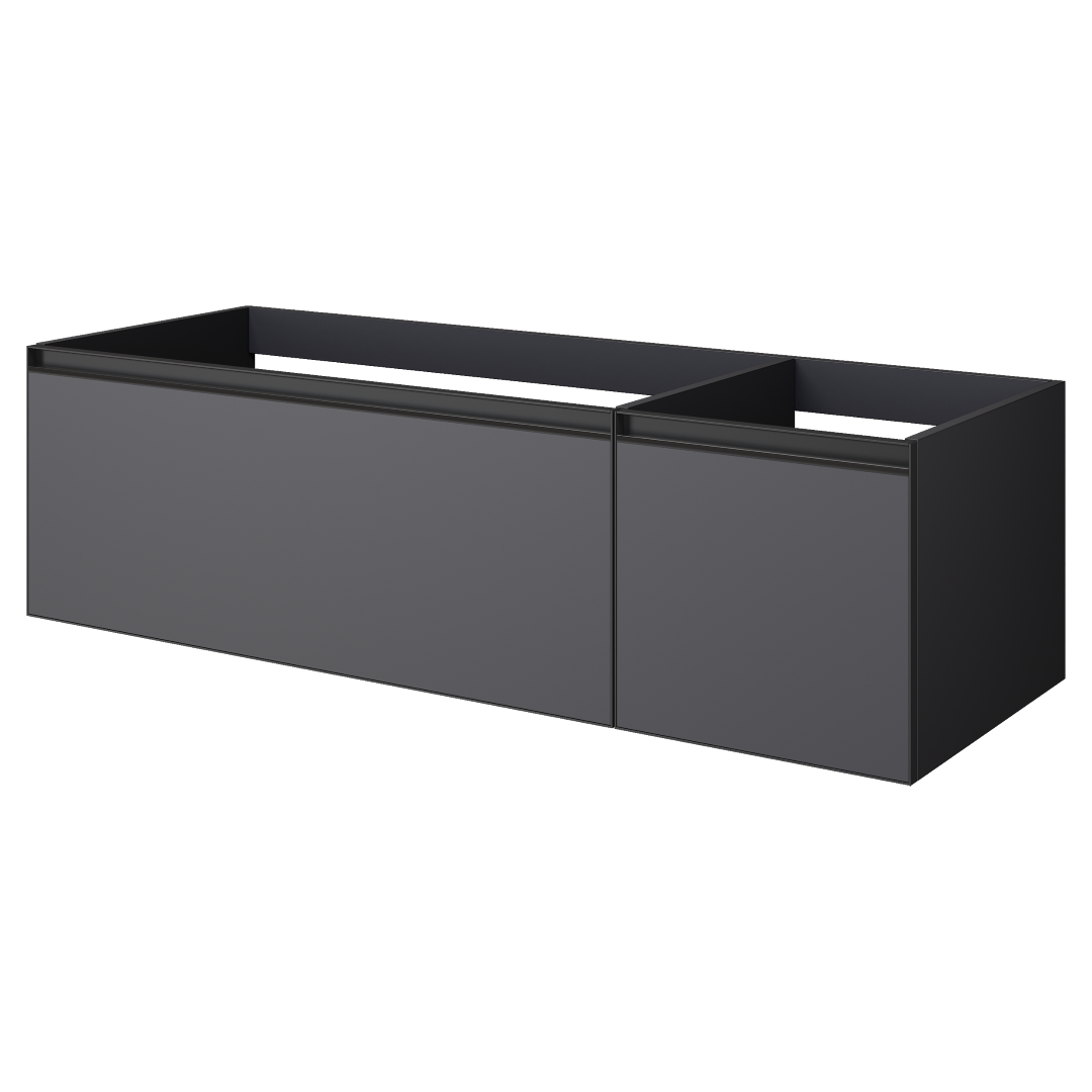 QUATRO 2 140см (100+40) тумба ANTHRACITE профиль ANTHRACITE c подсветкой 790-M2-140-A-A-LED