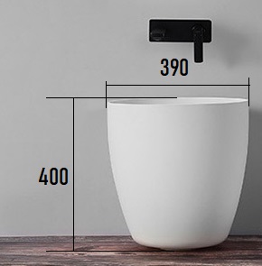 Раковина накладная Ø39 см ArmadiArt Corian 884-39