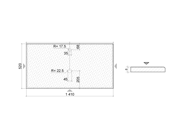 Столешница стекло 140см прямая Капучино (Lucido) 853-140-CP Lucido