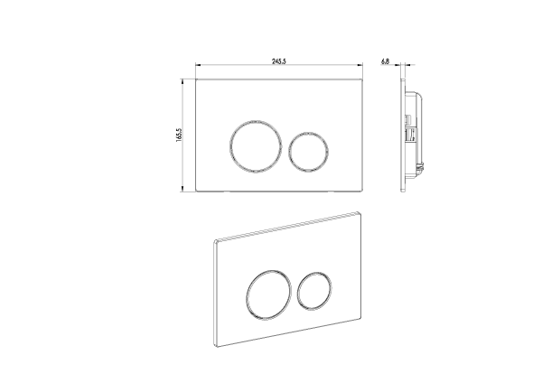 Кнопка для инсталляции, нерж.сталь COPPER BRUSHED ультраплоская 649-CB