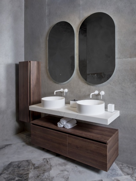 Раковина накладная Ø41,5 см ArmadiArt Sole Corian Slim 819-MW