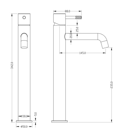 Смеситель для раковины Boheme Uno 462-BRB