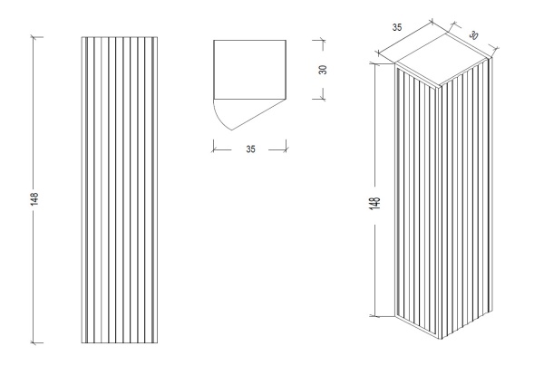Пенал 30 см ArmadiArt Monaco 868-CPCR без ножек