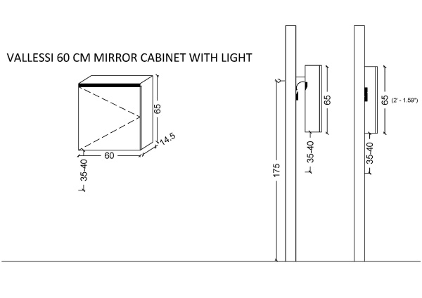 Зеркальный шкаф с подстветкой 80 см ArmadiArt Vallessi 547-W