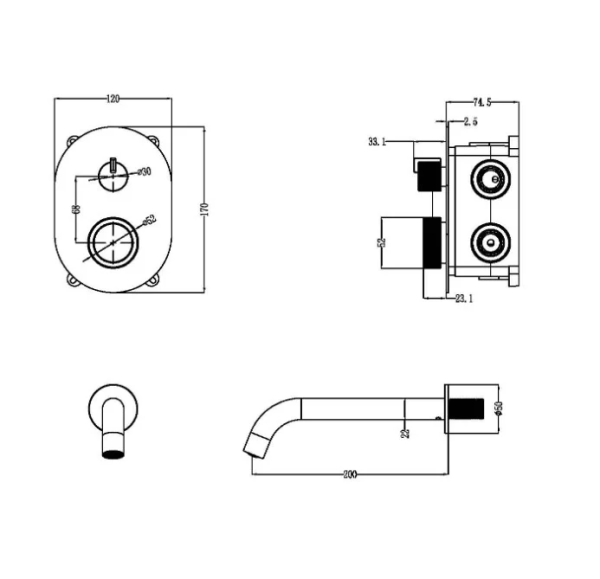 Встраиваемая душевая система Boheme Tech 154-MW