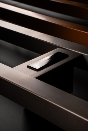 Полотенцесушитель электрический 2-трубы квадратный GUN METAL 728-GM