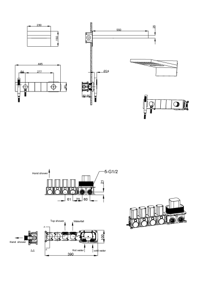Встраиваемая душевая система Boheme Zodiac 132-BRB