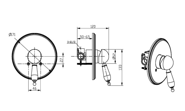 Встраиваемый смеситель Boheme Medici Ripresa 305-BSW