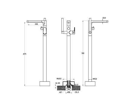 Смеситель для ванны Boheme Spectre 459-BR