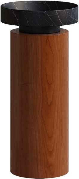 Раковина Ø40 см на пьедестале ArmadiArt Sole Corian 801-NM+801-Base-Rwood