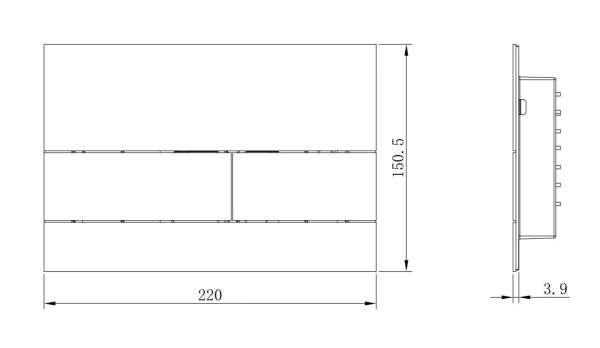 Кнопка для инсталляции, нерж.сталь NICKEL BRUSH 670-NB