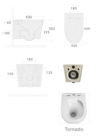 Унитаз подвесной с функцией биде Boheme Mane 973-SET-2-MW