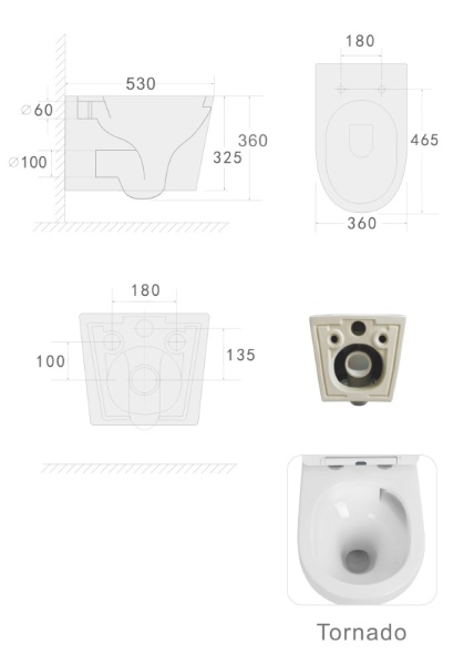 Унитаз подвесной Boheme Mane 973-SET-W