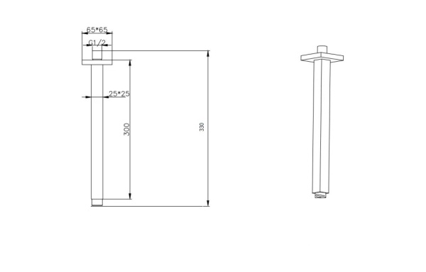 Держатель верхнего душа потолочный Boheme Qubic 629-QUBIC-CB