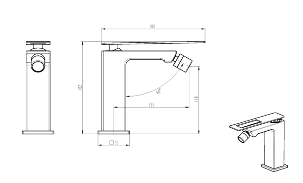 Смеситель для биде Boheme Q 146-WUW.2