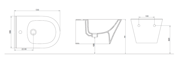 Биде подвесное Boheme Avva 974-W