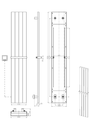 Полотенцесушитель электрический Boheme Flat 725-BRB