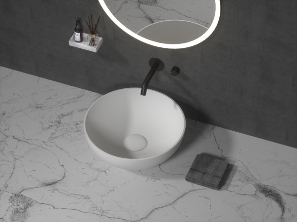 Раковина накладная Ø39 см ArmadiArt Corian Slim 879-39