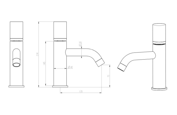 Смеситель для раковины Boheme Stick 121-W-MR-Black