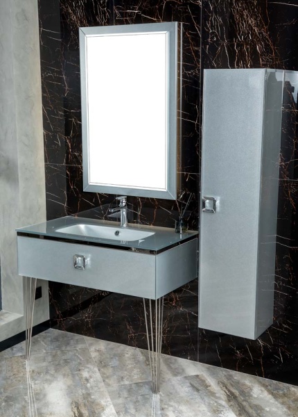 Раковина стеклянная 100 см ArmadiArt Lucido 852-100-SL продается только в комплекте с тумбой