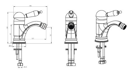 Смеситель для биде Boheme Medici 306-MR-W