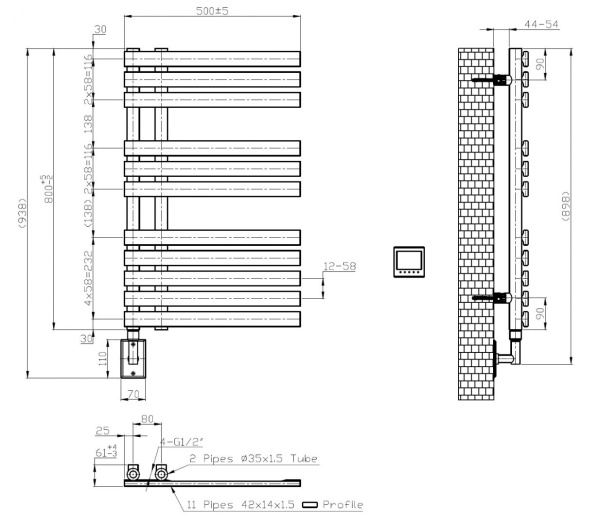 Полотенцесушитель электрический Boheme Venturo 721-MW