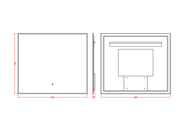 Зеркало с подсветкой и сенсорным управлением 80х70 см ArmadiArt Modern 543-080-MG