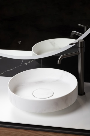 Раковина накладная Ø40 см ArmadiArt Sole Corian 801-CLCT