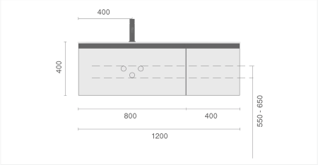 Тумба под раковину 100 см с подсветкой ArmadiArt Quatro 1 790-M1-100-L-RIB-A-LED