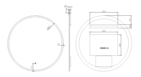 Зеркало с подсветкой и сенсорным управлением Ø80 см ArmadiArt Modern 545-80-B