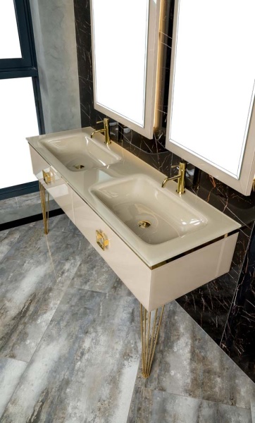 Столешница стекло 140см моноблок Капучино (Lucido) 852-140-CP Lucido