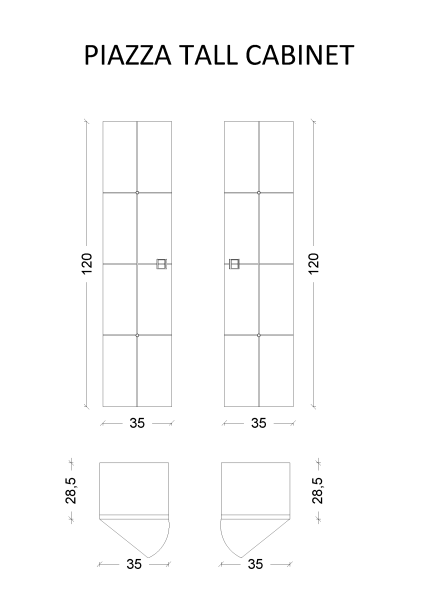 Пенал 35 см ArmadiArt Vallessi Avantgarde Piazza 844-WG