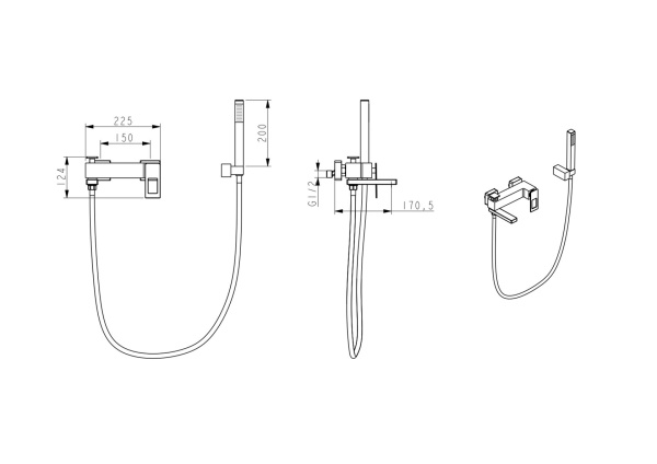 Смеситель для ванны Boheme Q 143-CRB.2